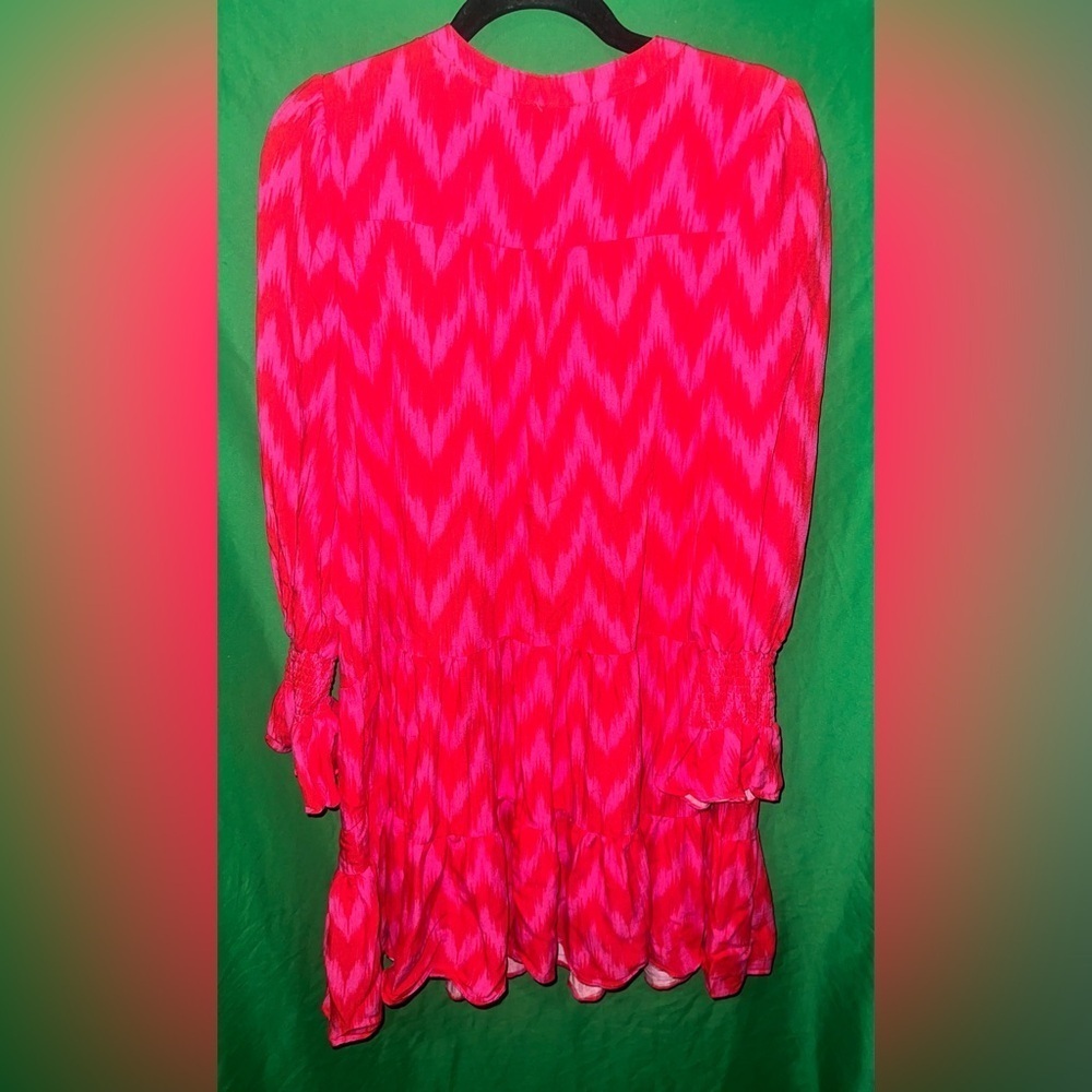 Tuckernuck Pomander Place Ikat Pink Zigzag Dress size Large - Picture 8 of 9